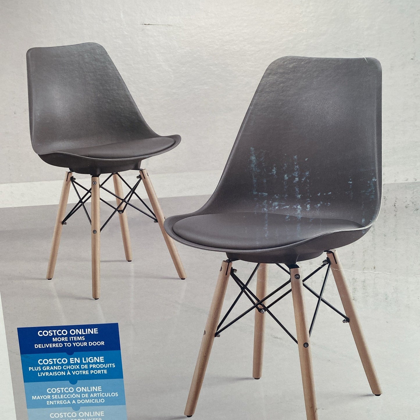 Bayside Furnishings Grey Dining Chairs, 2 Pack, Brand New