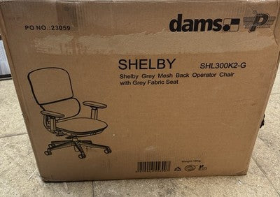 Shelby Mesh Back Operator Chair Operator Chair with Grey Fabric Seat Dams