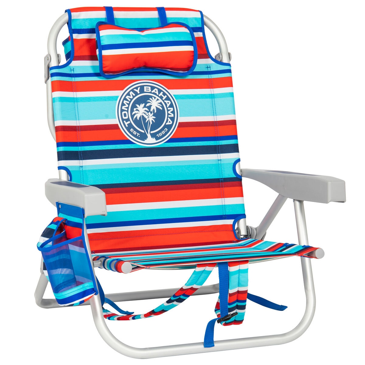 Tommy Bahama Backpack Beach Chair Aluminium 5-Position Padded Straps Red