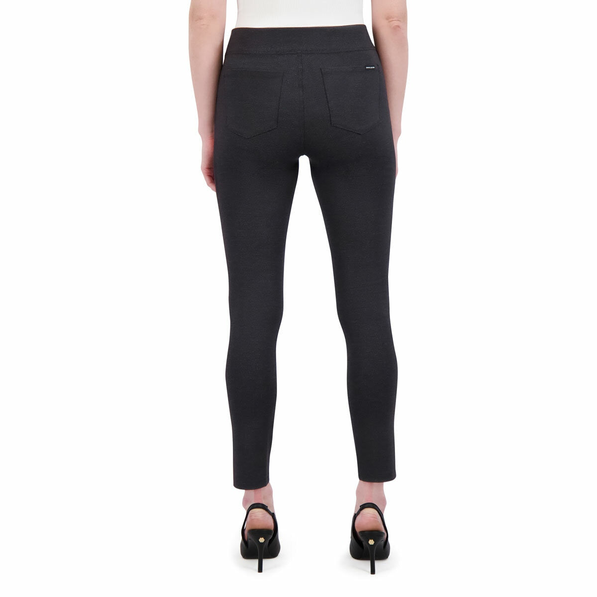 DKNY Ladies Pull On Ponte Stretch Trousers Smart Casual Pant black - Size L