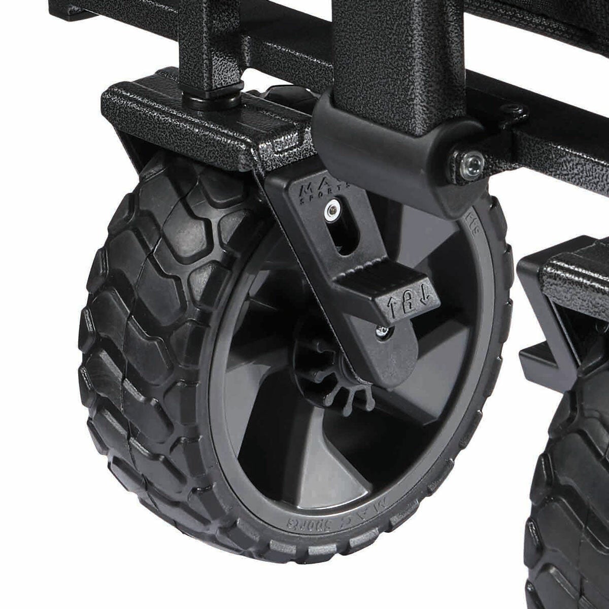 Mac Sports XL Steel Folding Wagon Brakes All Terrain 159kg Grey Heavy Duty