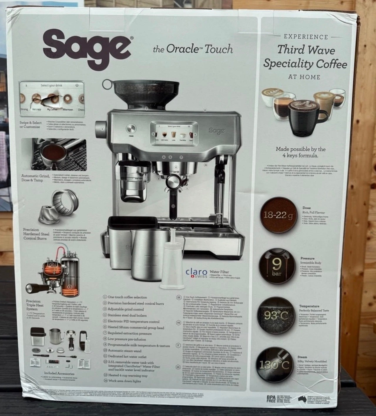 Sage Oracle Touch Bean to Cup Coffee Machine Black Stainless Steel, SES990BST