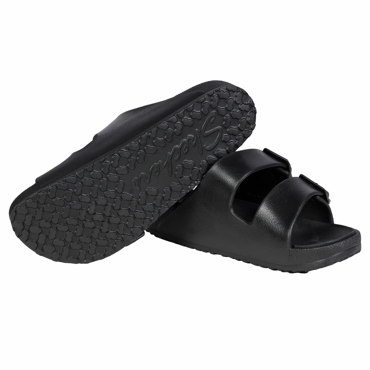 Skechers Cali Breeze Womens Arch Comfort Slip On Sandal Black Summer Shoes