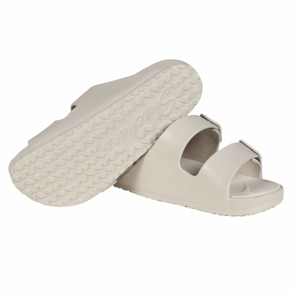 Skechers Ladies Cali Breeze Arch Comfort Sandal White Summer Slip On Shoes