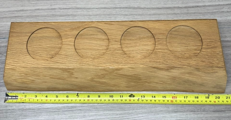 Handmade Oak 4 Candle holder serving board LUEVA.ART