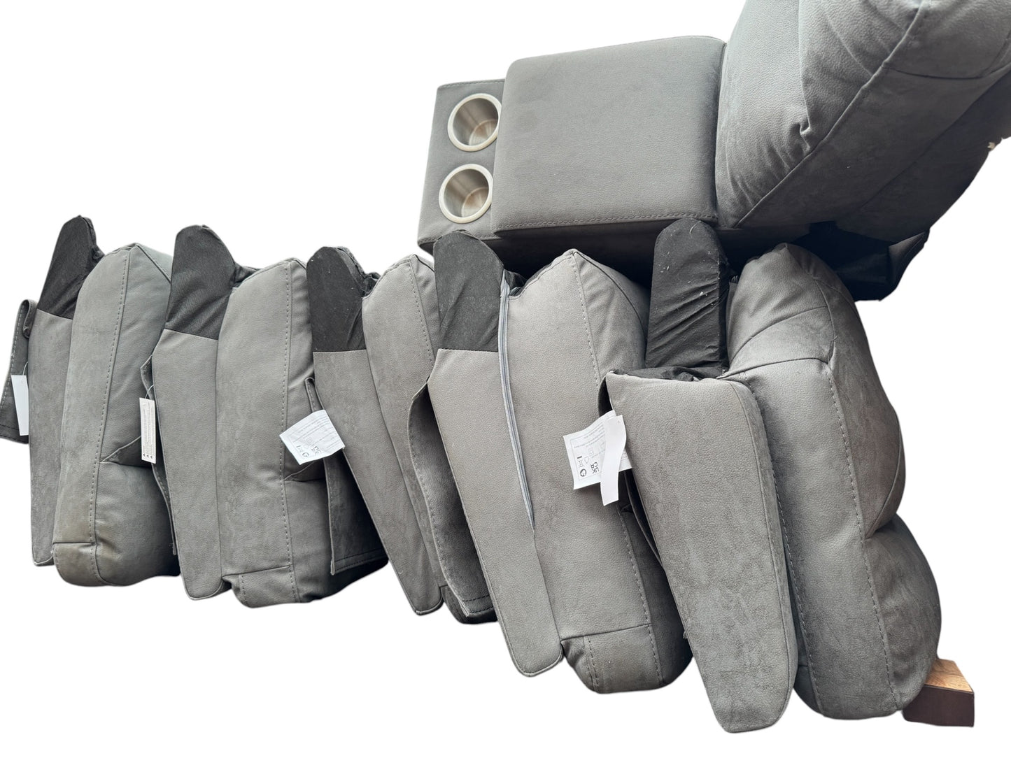 Gilman Creek Justin Grey Fabric Power Reclining Corner Sofa Sectional 3 Seat