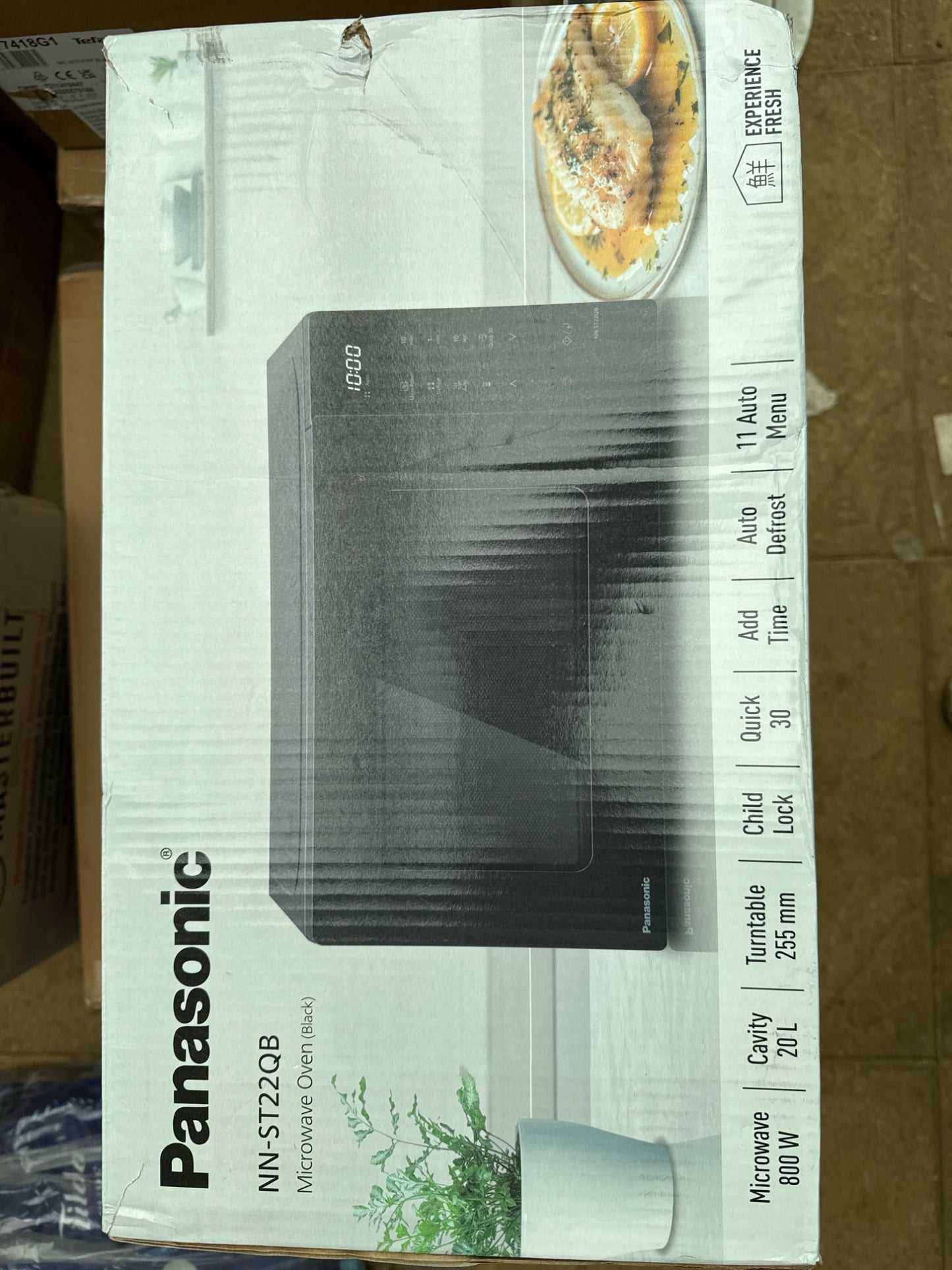 Panasonic NN-ST22QBBPQ 20L Solo Microwave 800W Black Compact 5 Power Levels