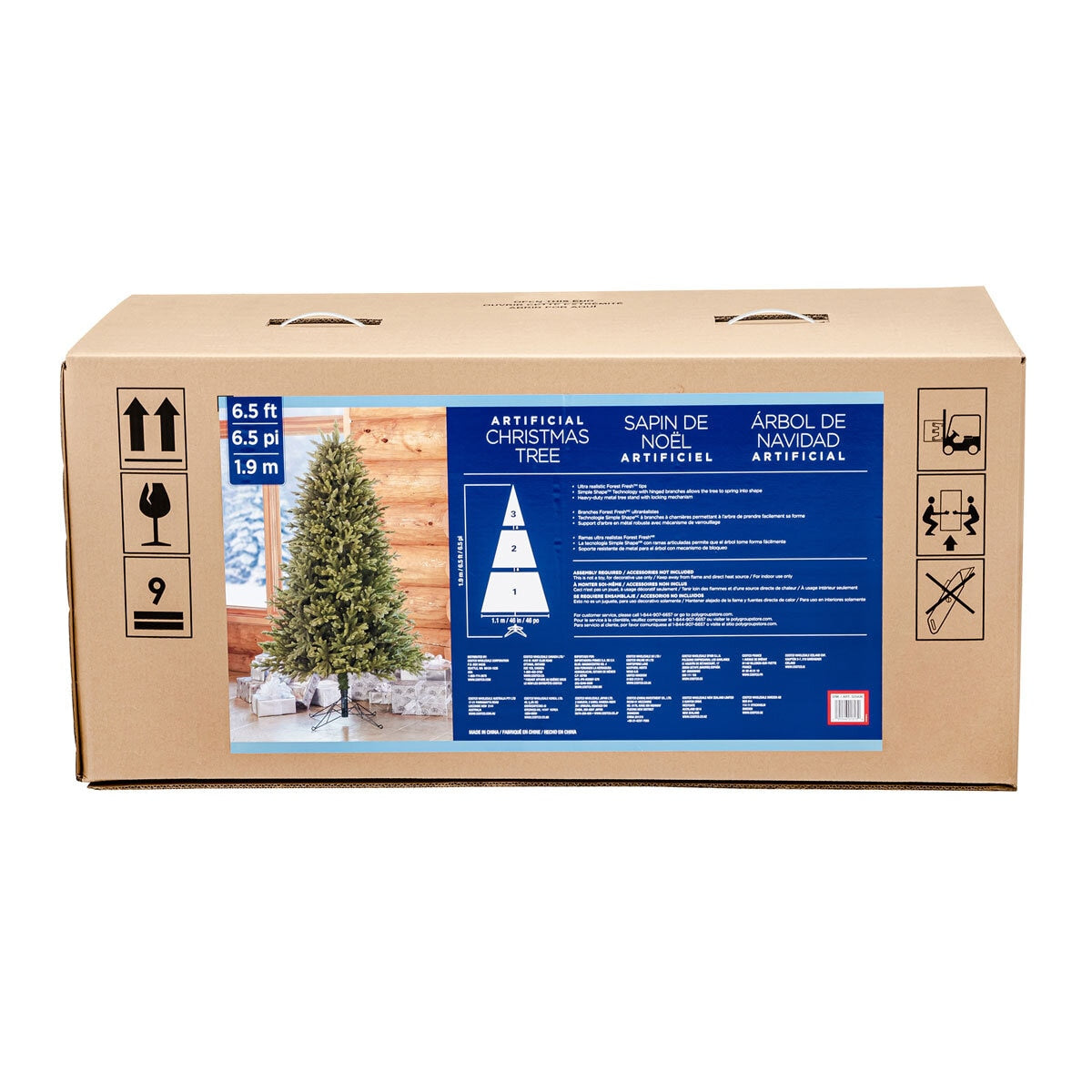 Aspen 6.5ft Unlit Artificial Christmas Tree 3760 Tips PE PVC Indoor Green