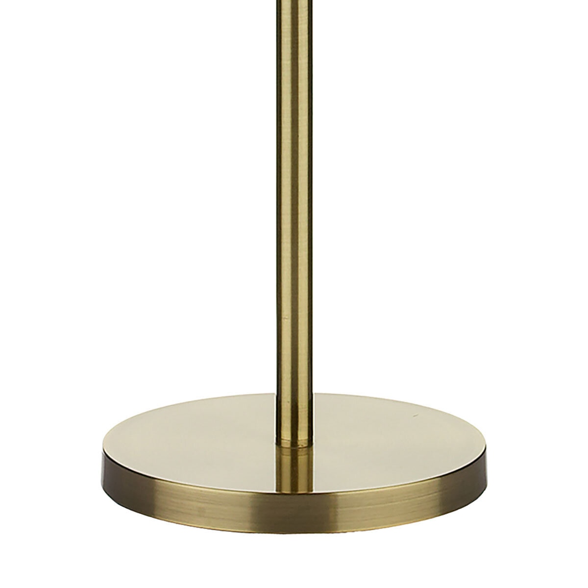 DAR Madrid Antique Brass Metal Floor Lamp Faux Silk Drum Shade Lounge 156cm