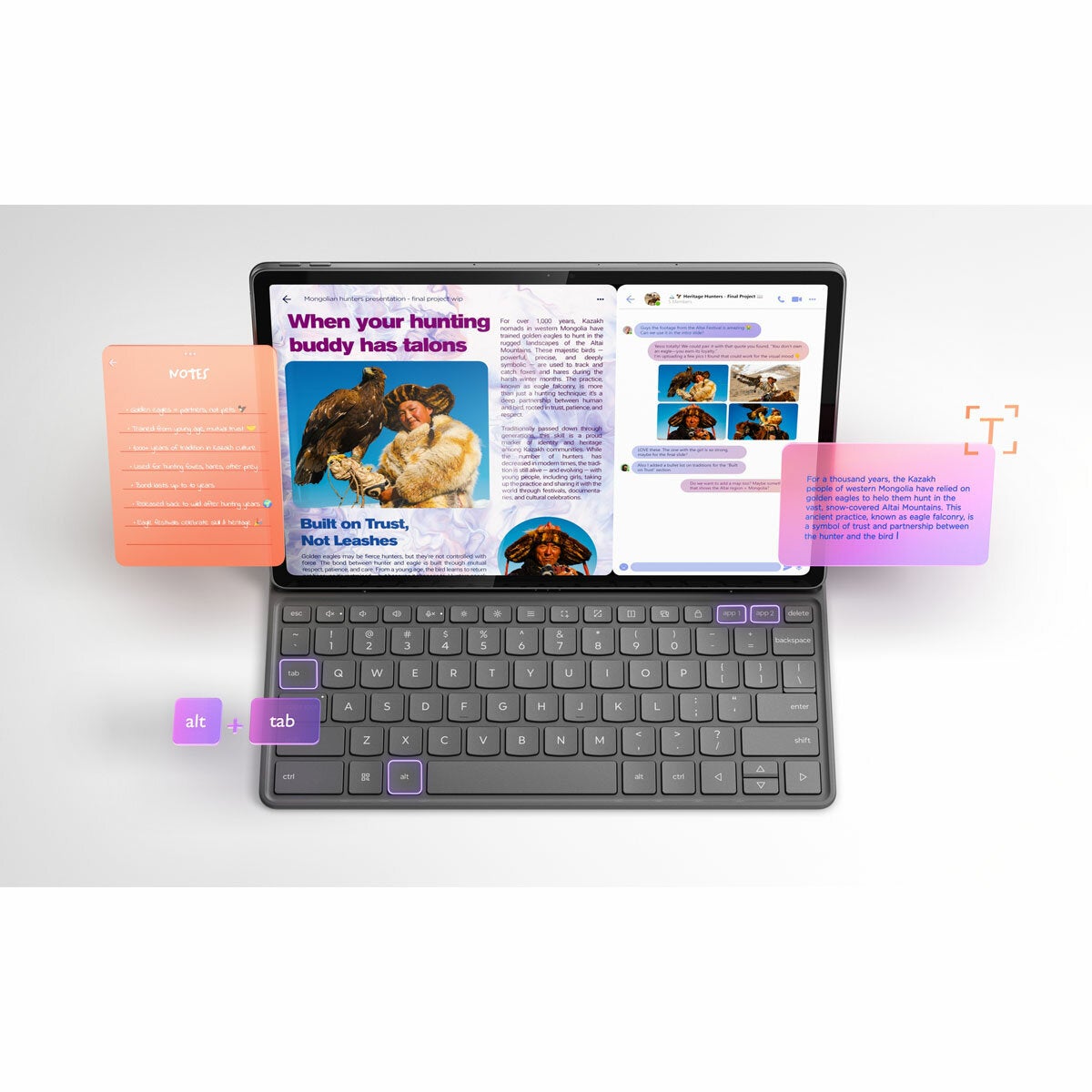 Lenovo Tab Plus 12.1" 2.5K Tablet 12GB 256GB Android 15 with Pen Keyboard