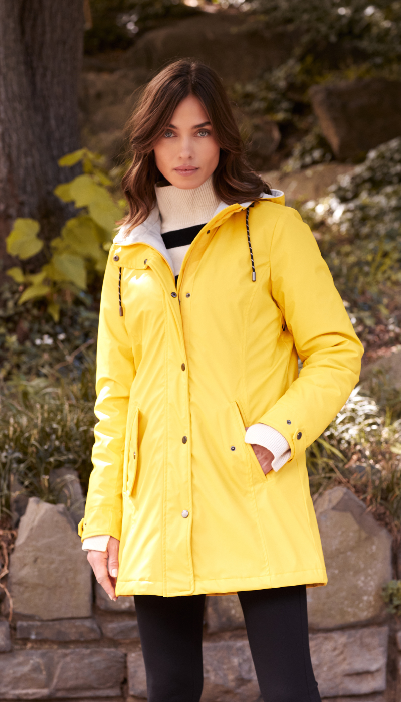 Weatherproof Women's Yellow Waterproof Slicker Jacket Rain Coat LARGE