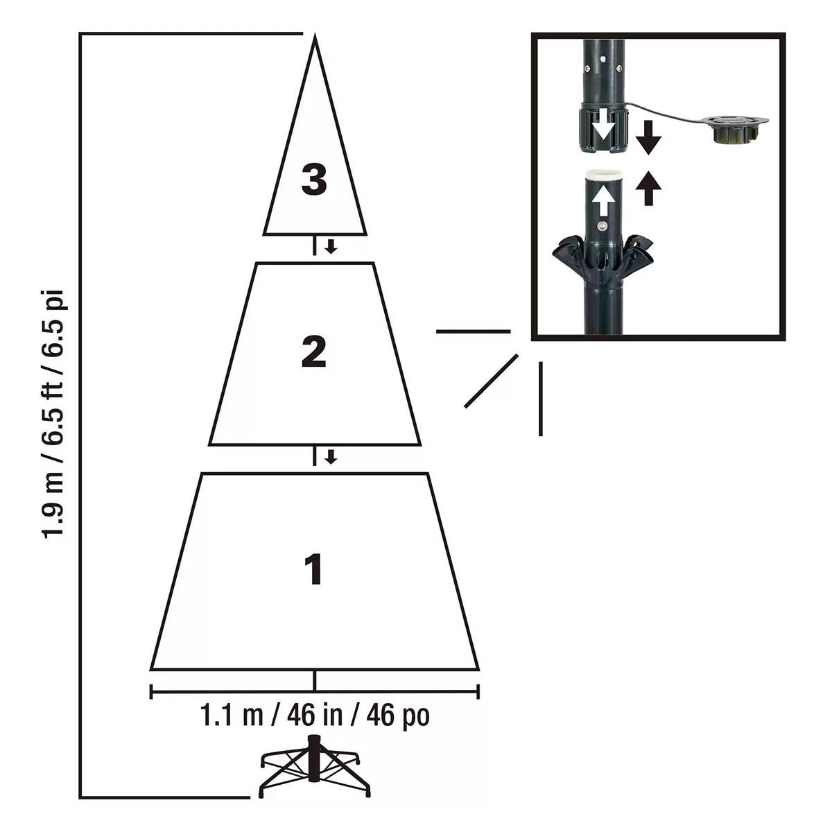 Aspen Artificial Christmas Tree, Colour Changing 1500 LED 6.5ft (1.9m) Pre-Lit