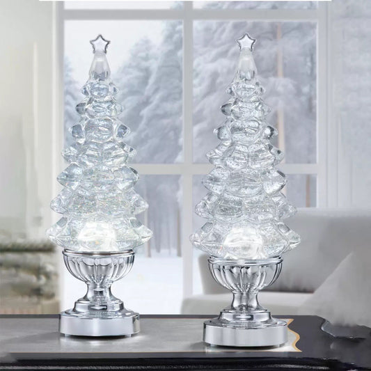 14 Inch (35.6 cm) Lighted Glitter Christmas Tree Lamps, 2 pack - Ref 5732-1-P