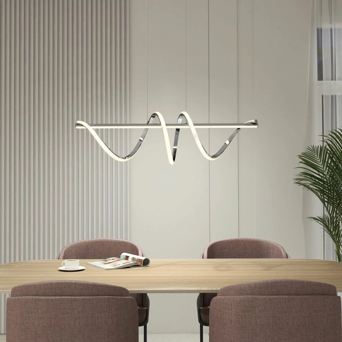 Artika Coda modern LED pendant light chrome