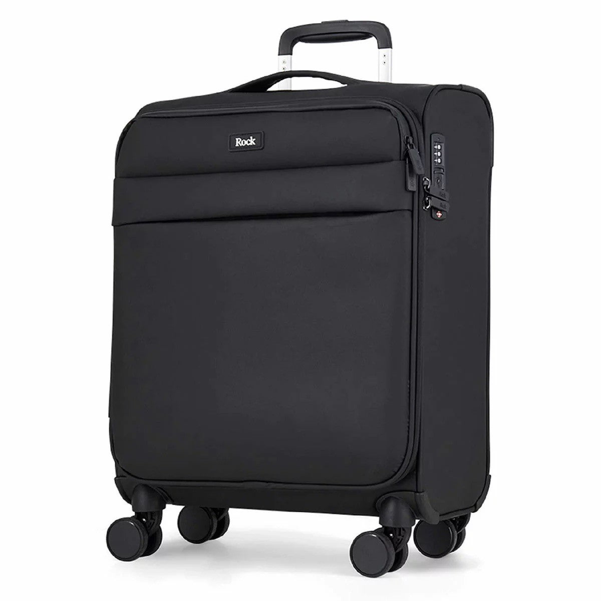 Rock Harper 2 Piece Softside Cabin and Holdall Luggage Set In Black
