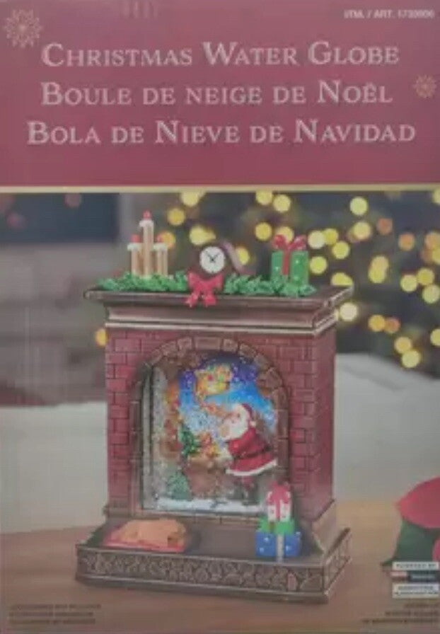 10.3 Inch (26cm) Fireplace Swirl Glitter Globe with LED Lights Assortment