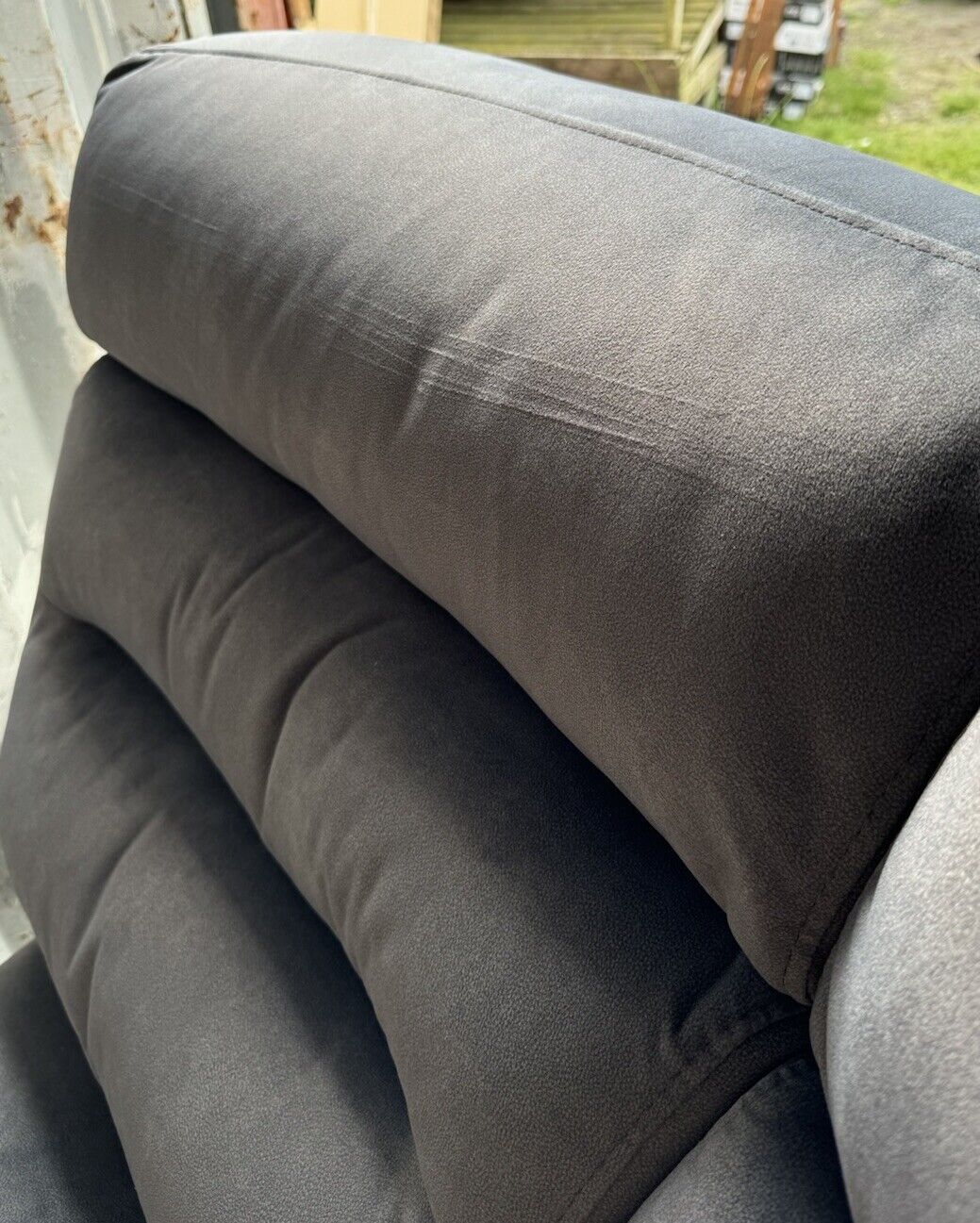 Ellis Grey Fabric Power Reclining Sectional Sofa with Power Headrests