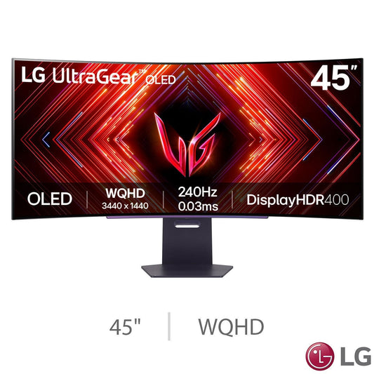 LG UltraGear 45 Inch WQHD 240Hz OLED Gaming Monitor, 45GS95QE-B 28 hours
