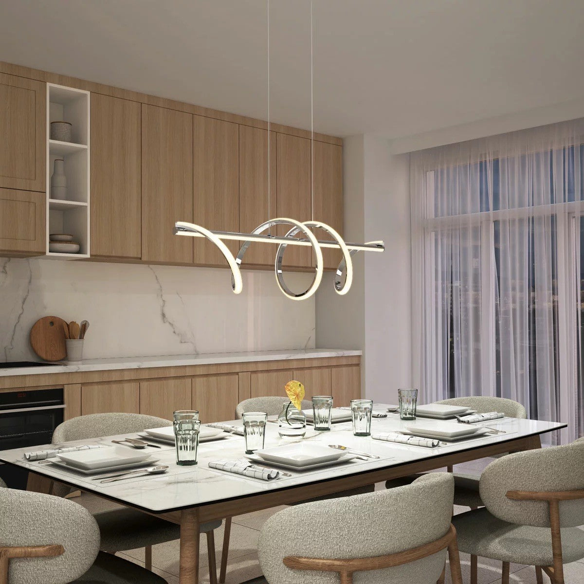 Artika Coda modern LED pendant light chrome