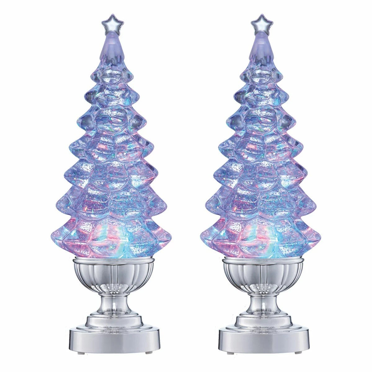 14 Inch (35.6 cm) Lighted Glitter Christmas Tree Lamps, 2 pack - Ref 5732-1-P