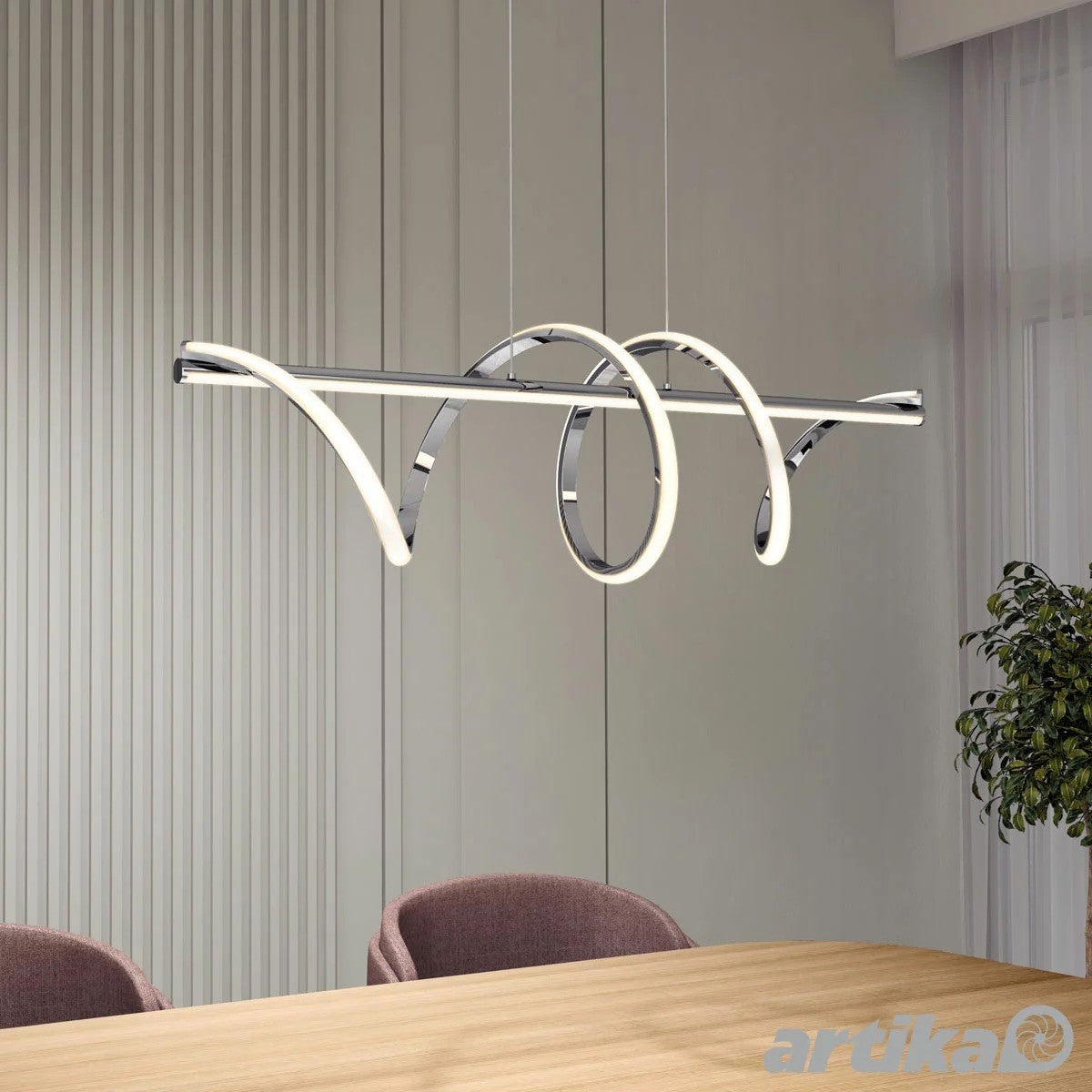 Artika Coda modern LED pendant light chrome
