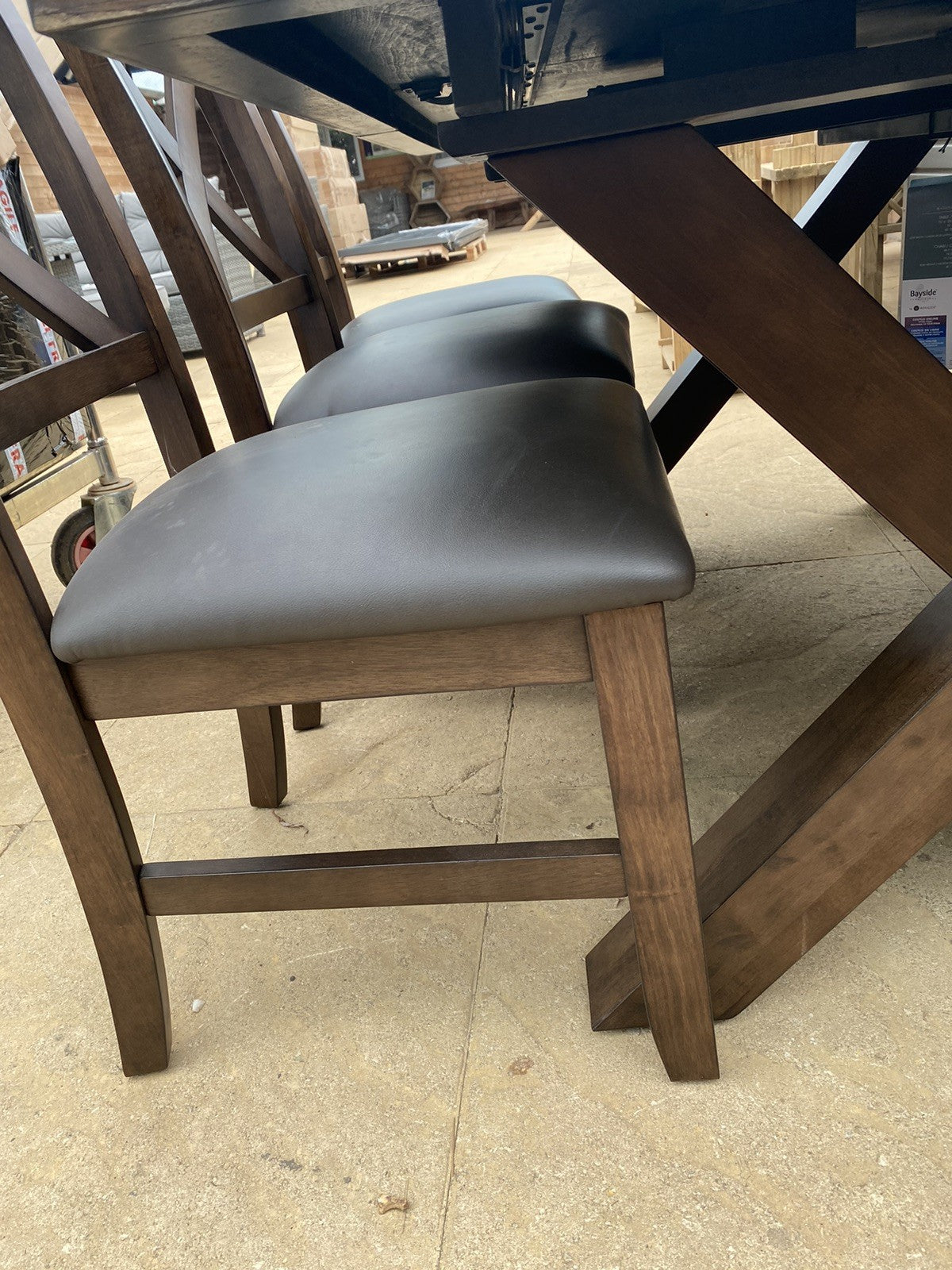 Blakely Wood Extending Dining Table + 6 Cross Back Chairs