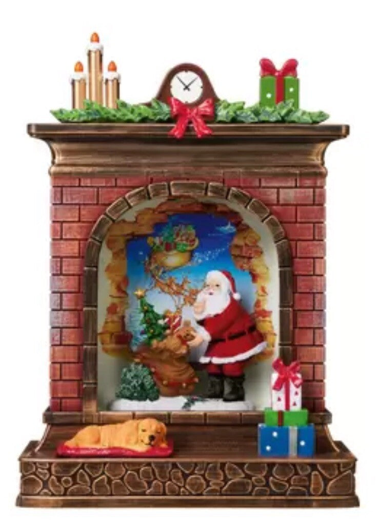 10.3 Inch (26cm) Fireplace Swirl Glitter Globe with LED Lights Assortment