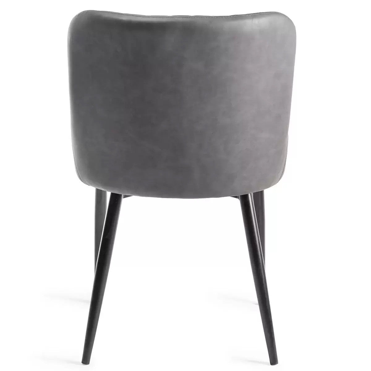 Bentley Designs Dining Chair Grey Faux Leather Diamond Stitch, 2 Pack Luxury