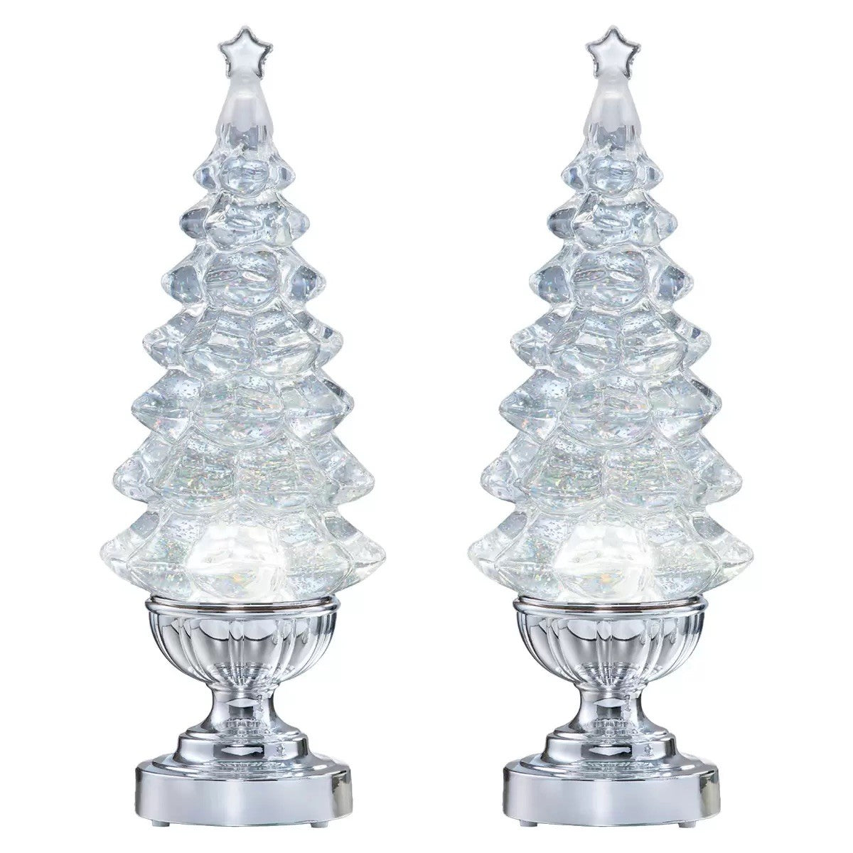 14 Inch (35.6 cm) Lighted Glitter Christmas Tree Lamps, 2 pack - Ref 5732-1-P