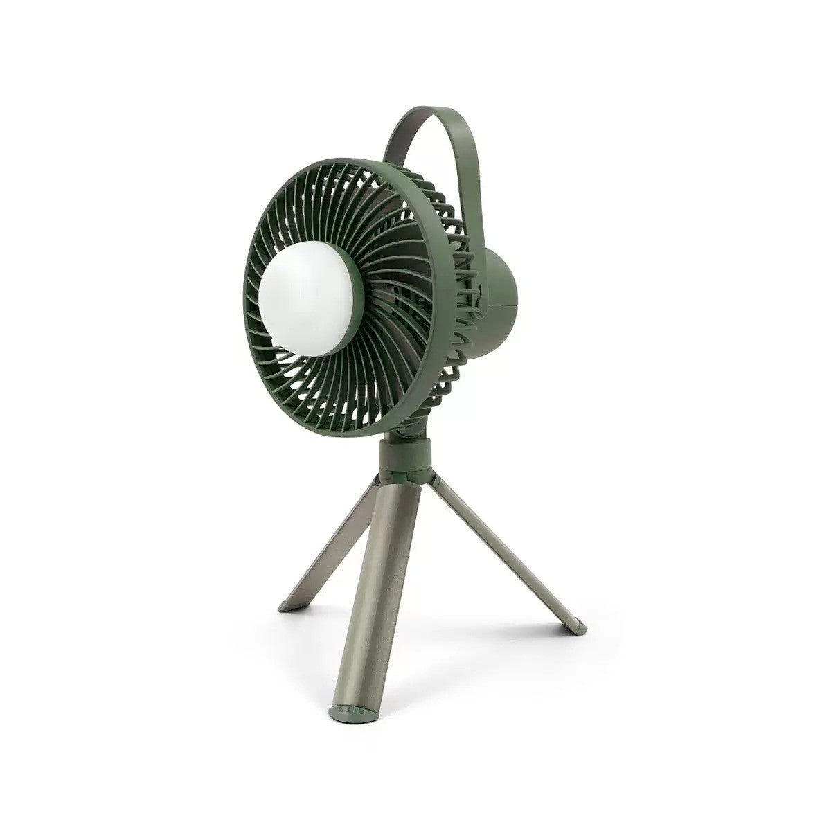 New Camelion Rechargeable Camping Fan with LED Light, Tripod, USB, Quiet 3-Speed