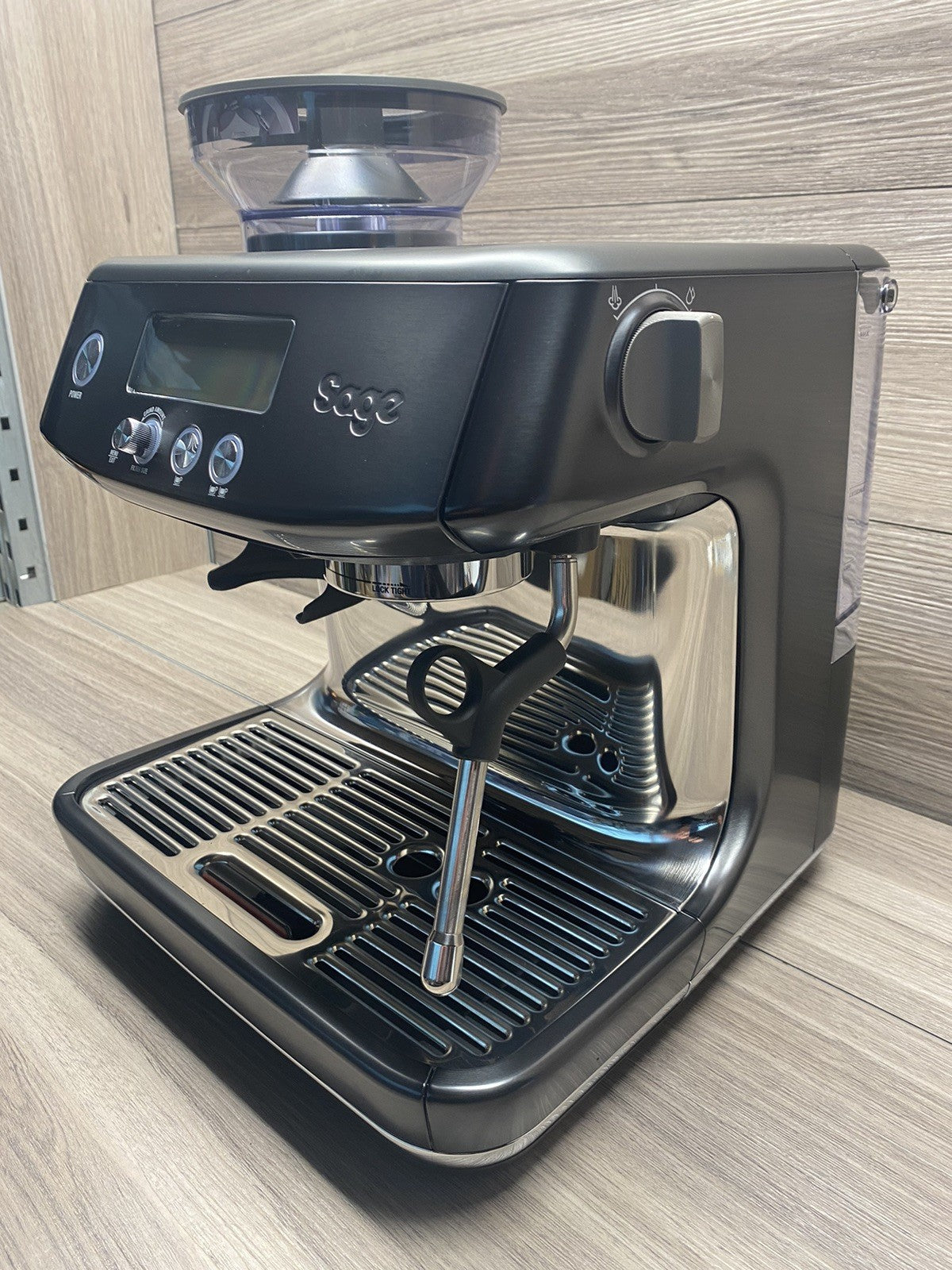 Sage Barista Pro Bean to Cup Coffee Machine in Black Stainless Steel, SES878BST