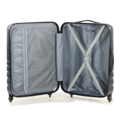 Rock Pacific Hardside 3 Piece Luggage Set ABS TSA Lock Navy Cabin Suitcases