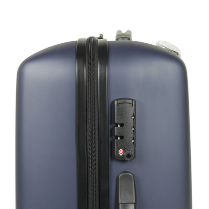 Rock Pacific Hardside 3 Piece Luggage Set ABS TSA Lock Navy Cabin Suitcases