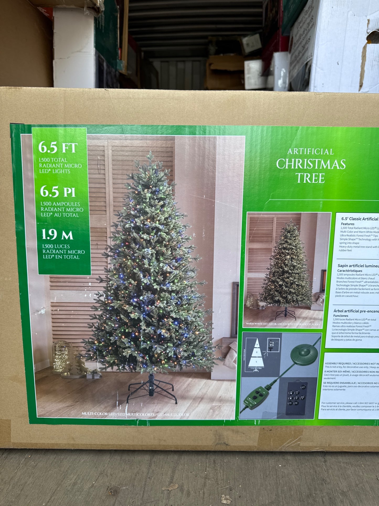 Aspen 6.5ft Pre-Lit Artificial Christmas Tree 1500 Colour Changing Micro LED"