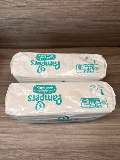 Pampers New Baby Nappies Size 1 Jumbo Pack 80 Soft Stretchy Wings Wetness