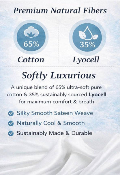 Welhome 500 Thread Count Lyocell Cotton Blend Duvet Set 3 Colours Double King
