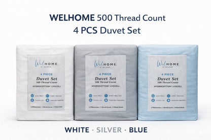 Welhome 500 Thread Count Lyocell Cotton Blend Duvet Set 3 Colours Double King