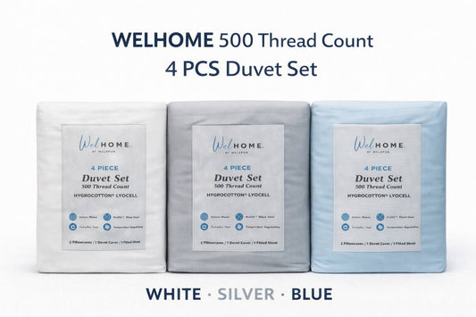 Welhome 500 Thread Count Lyocell Cotton Blend Duvet Set 3 Colours Double King