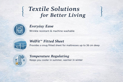 Welhome 500 Thread Count Lyocell Cotton Blend Duvet Set 3 Colours Double King