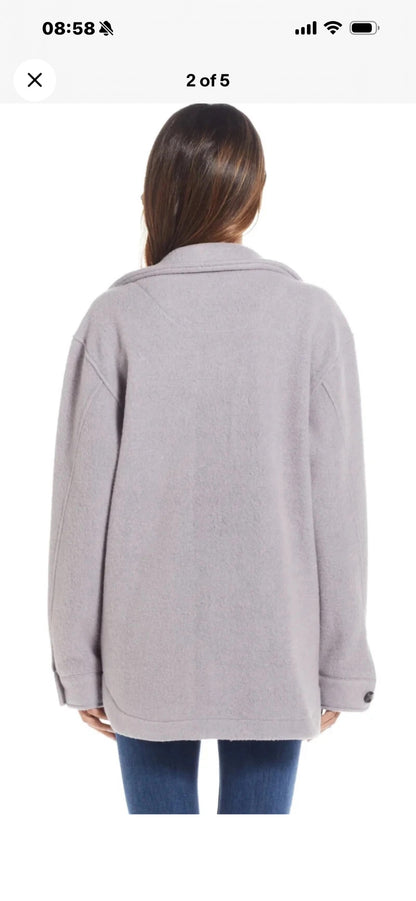 Weatherproof Women's Fleece Shacket Jacket Charcoal Grey Soft Button Coat S - XL