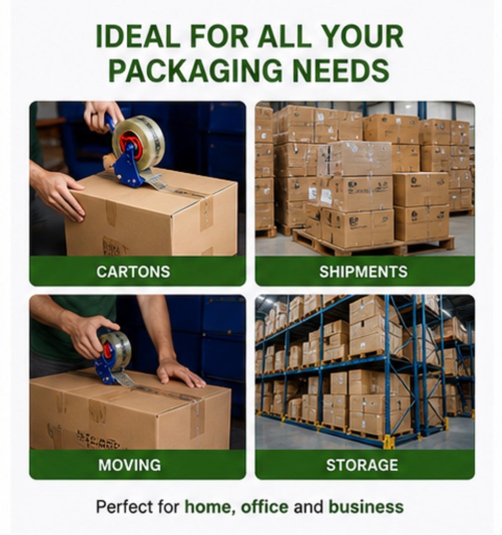 Clear Packing Tape 48mm x 150m Heavy Duty Packaging Sellotape Carton Sealing VAT