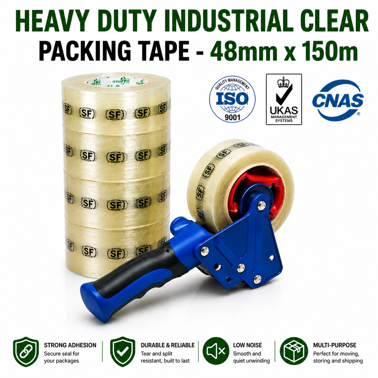 Clear Packing Tape 48mm x 150m Heavy Duty Packaging Sellotape Carton Sealing VAT