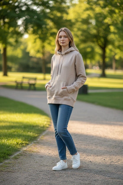 LazyPants Women’s Hoodie Cotton Blend Pullover Pink Navy Camel Sizes S-XL