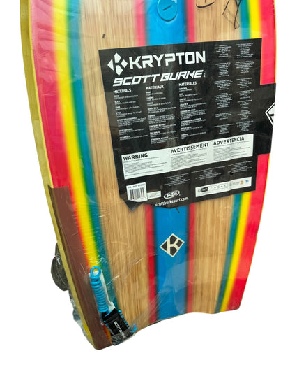 Scott Burke Surf Krypton EPS Bodyboard With Leash Yellow