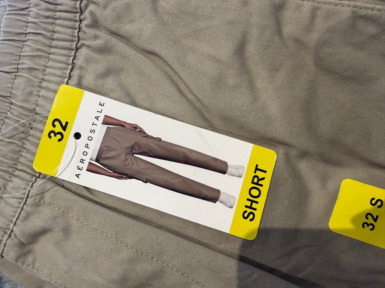 Aeropostale Men's Sand Cargo Jogger Pants Trousers Streetwear 32 Short leg