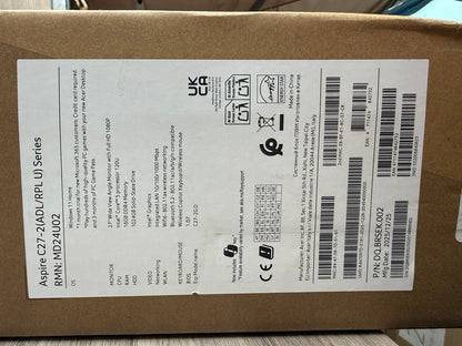 Acer Aspire C27-2G Intel Core 5 120U 16GB RAM 1TB SSD 27" Windows 11 Home