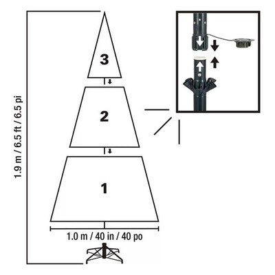 Pre-Lit Slim Aspen Artificial Christmas Tree with 1200 Micro LED 6.5ft (1.98m)
