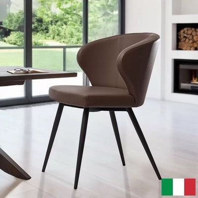 Peressini Doris Brown Faux Leather Dining Chair