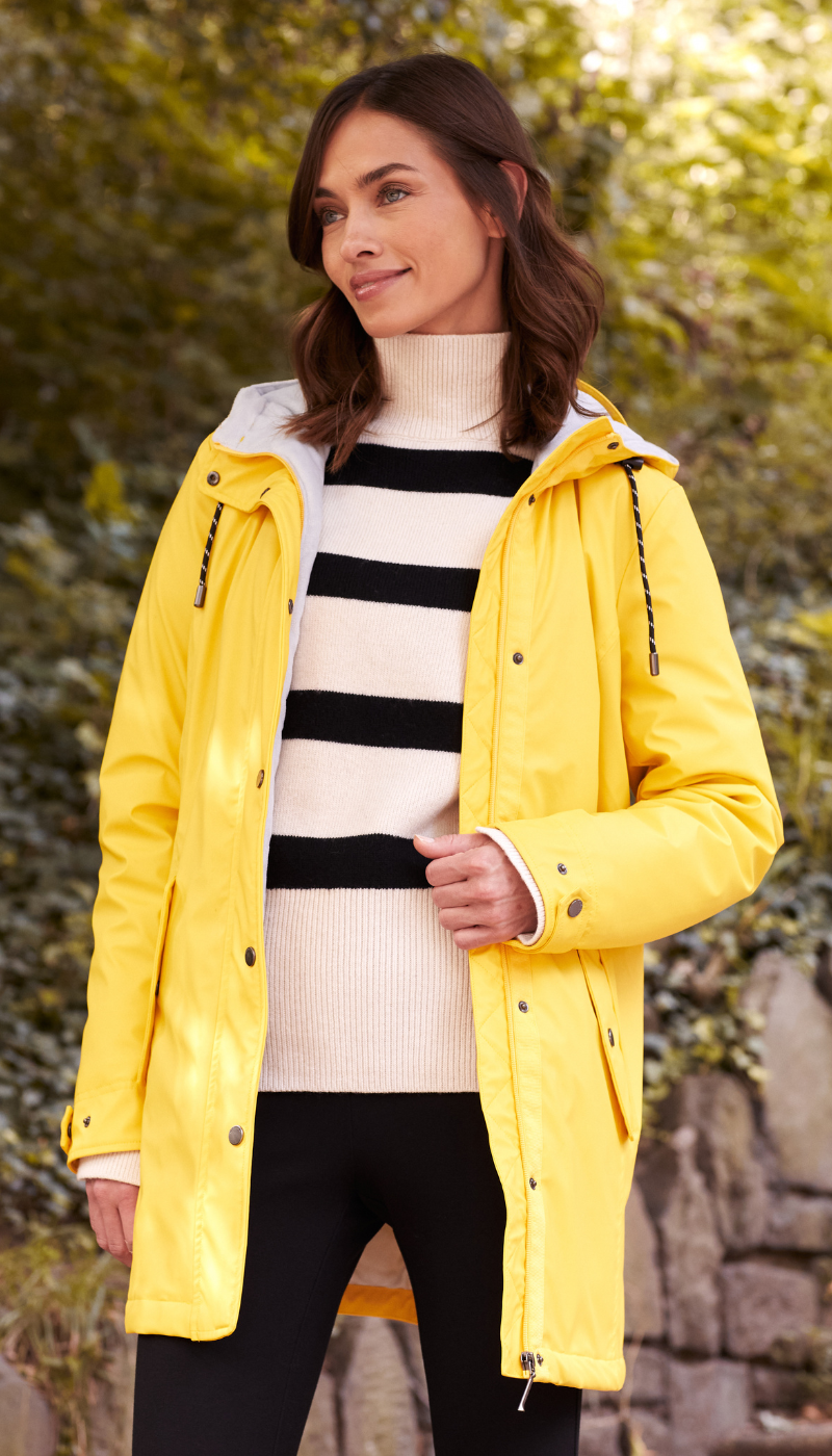 Weatherproof Women's Yellow Waterproof Slicker Jacket Rain Coat LARGE