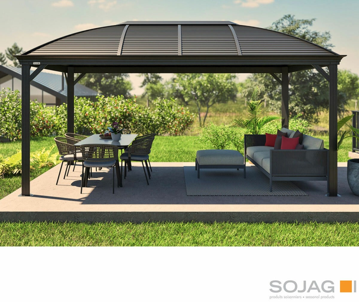 Sojag Moreno 10x16 Gazebo Aluminium Frame Galvanised Steel Roof Dark Grey